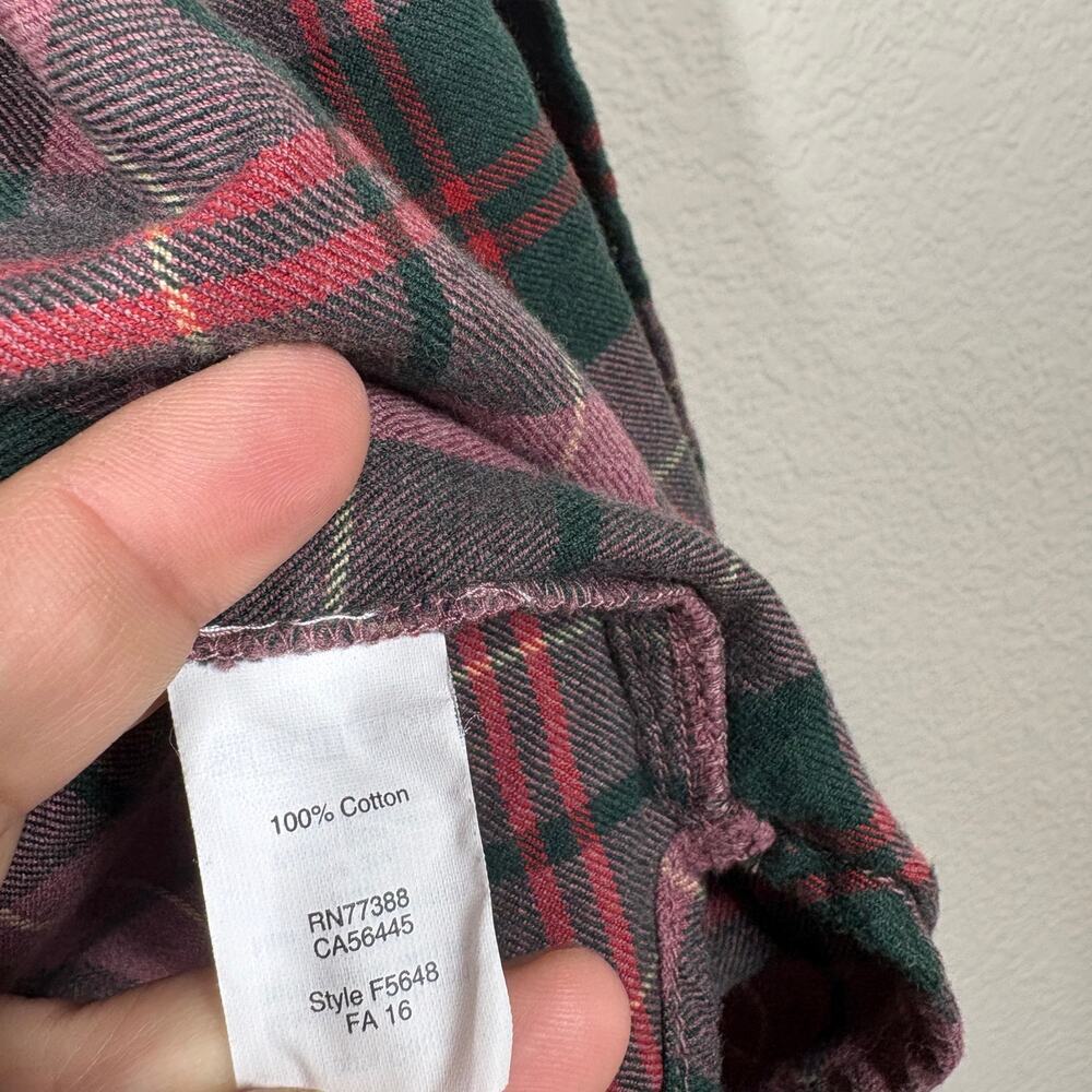 Madewell Womens Size XXS Classic Fit Flannel Button Up Shirt Purple Plaid Cotton - Picture 8 of 8
